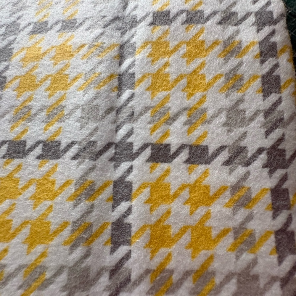 Yellow and Gray Houndstooth Flannel Fabric - Picture 4 of 5